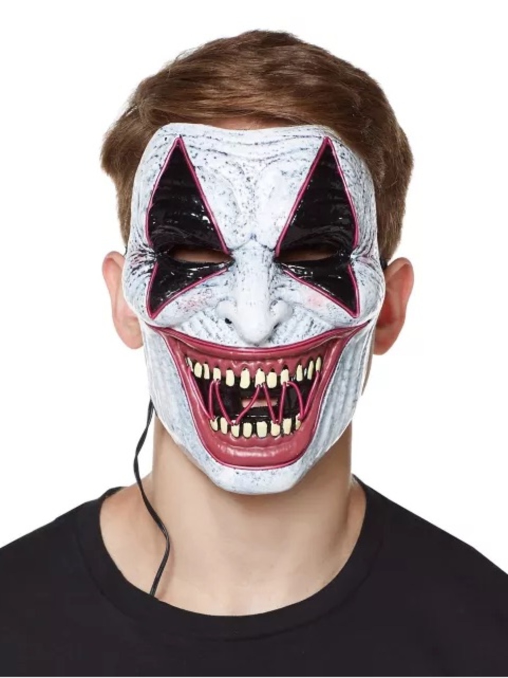 Laughing EL Wire Riot Clown Half Mask